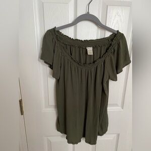 Green Peasant Top by Self E